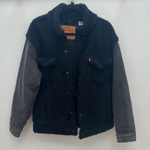 Levi's Black and Gray Sherpa Jacket